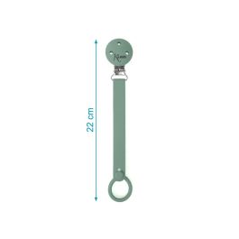 KioKids Sujetachupetes Pinza de Silicona y Acero Inoxidable Color Sage para Chupetes con Anilla Bebé +0 Meses Evita Pérdidas