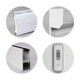France Combi Persiana Enrollable de Aluminio Termolacado con Aislamiento, H. 140 x W. 120 cm, Motor Eléctrico por Radio Inalámbrico, Blanco
