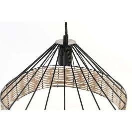 DKD Home Decor Lámpara de Techo Estilo Urban Negra y Blanca de Metal y Ratán para Bombilla E27 50W (2 Unidades) 35x35x22 cm DKD Home Decor Lámpara de Techo Estilo Urban Negra y Blanca de Metal y Ratán para Bombilla E27 50W (2 Unidades) 35x35x22 cm