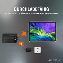 4smarts TitanPack Flex Powerbank Solar 10000mAh con Soporte y Lámpara