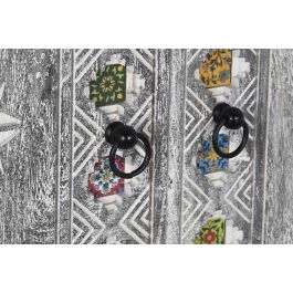 DKD Home Decor Armario Estilo Indio de Mango Hecho a Mano Blanco Gris Multicolor 2 Puertas 2 Estanterías 90x38x150 cm DKD Home Decor Armario Estilo Indio de Mango Hecho a Mano Blanco Gris Multicolor 2 Puertas 2 Estanterías 90x38x150 cm
