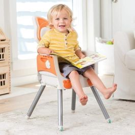 Infantino Trona Evolutiva 3 en 1 Asiento Elevador Silla para Niños Bebé Cómoda Lavable Respaldo Reclinable 3 Posiciones Diseño Zorro