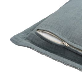 Cojín Azul Viscosa / Poliéster 50 X 30 cm