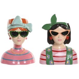 DKD Home Decor Macetero Urban de Resina Multicolor con Diseño Chica Lazo 13 x 28 x 22 cm (4 Unidades) Precio: 123.50000036. SKU: B1336ESWKA