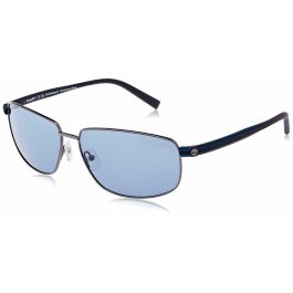 Timberland TB9325 08D Gafas de Sol Hombre Rectangulares Montura Metal Brillo Gris Cristal Polarizado 65mm