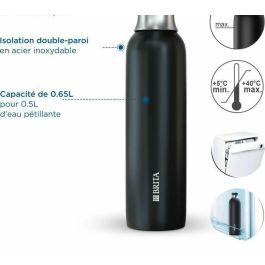 Brita BRI4006387118488 Botella para Refresco TRIO Acero Inoxidable 0,65 L Negro