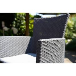 IOWA Sillón de jardín tejido de ratán gris IOWA Sillón de jardín tejido de ratán gris