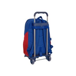 Mochila Escolar con Ruedas F.C. Barcelona Azul Granate 32 x 44 x 16 cm