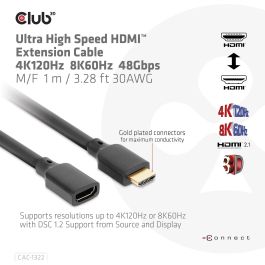 Club3D Cable HDMI 2.1 UHD Extensión 1 Metro Macho/Hembra St/Bu retail