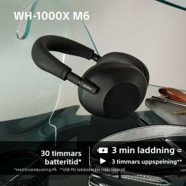 Sony WH-1000XM6 Auriculares Inalámbricos Diadema Negro con Cancelación de Ruido Adaptativa y Audio Espacial