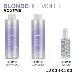 Joico Acondicionador Matizador Violeta Blonde Life para Cabello Rubio, Anticobrizo y Nutritivo 1000ml