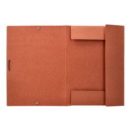 Carpeta Liderpapel Gomas Folio 3 Solapas Carton Compacto Cuero 10 unidades