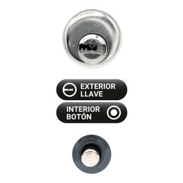 Micel CRR10 Cerrojo de Sobreponer de Acero Pintado Gris con Cilindro 50mm, Placa 86mm, 5 Llaves y Sistema Antibumping