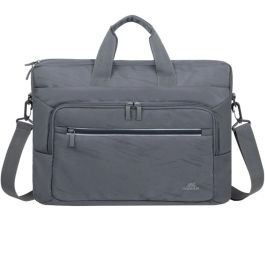 Rivacase Maletín 7531 Grey ECO Bag 16" Alpendorf, Poliéster RPET Ecológico, Compartimento Portátil Acolchado, Bolsillo Frontal con Cremallera