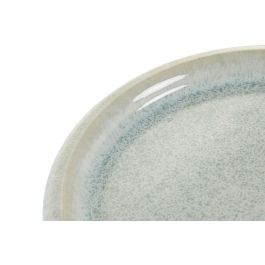 DKD Home Decor Plato Moderno Azul Celeste 20 cm Gres Esmaltado Apto Microondas Lavavajillas (6 Unidades)