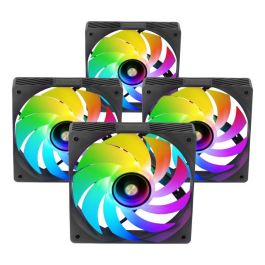 Mars gaming MF3DPROKIT Kit 4x Ventiladores 120mm ARGB con Hub y Mando RF para PC, Refrigeración y Diseño para Gaming