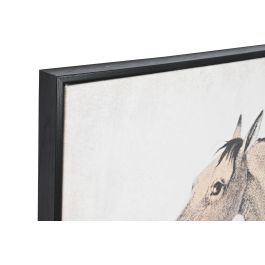 DKD Home Decor Cuadro Decorativo Glam Caballo Set de 3 Piezas de Lienzo PS Gris y Negro 180x120 cm para Pared Salón Dormitorio