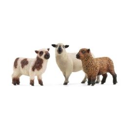 Schleich SCH42660 Figura Trío de Ovejas FARM WORLD, +3 años, 5x19x11 cm