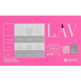 Lav Set 6 Vasos Agua "Tuana" 320 cc Medidas 7.5x7.5x9.5 cm (8 Cajas)