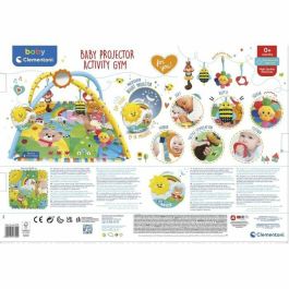 Baby Clementoni Gimnasio de Actividades y Alfombra de Juegos para Bebé, Proyector con Música, Luces y Estrellas (2 Modos)