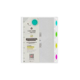 Carchivo Separadores Ingeniox A5, 4 Posiciones, Polipropileno Transparente/Neón para Cuaderno de Discos Precio: 2.8900003. SKU: B1E68PKCPM