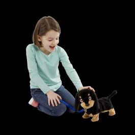 Bizak 64559091 Waggles, Mi Perrito Salchicha interactivo que camina, ladra, mueve la cola. Peluche suave, incluye correa
