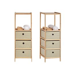 Kipit Estanteria 2 Baldas 3 Cajones Natural 26 x 89 x 32 cm (Set de 4)