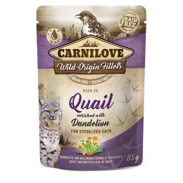 Carnilove Pouch Esterilizado para Gatos Sabor Codorniz 24 Unidades x 85 gr Precio: 25.4999998. SKU: B17AA5K3JP