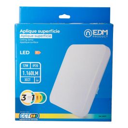Edm Aplique LED Cuadrado Extraplano de Superficie 12W 3CCT 1160 lm (3000K, 4000K, 6500K) 28,5 x 28,5 x 6 cm