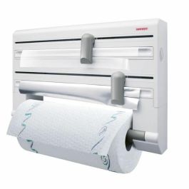 Leifheit Parat ComfortLine dispensador de pared 25703, dispensador de pared de cocina para 3 rollos, dispensador de papel con cuchillas afiladas