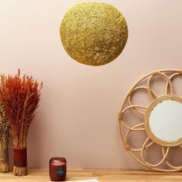 Home Deco Factory Pantalla Decorativa Mostaza Tejida 30 cm