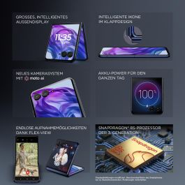 Smartphone Motorola Razr 50 Ultra 5G 6,9" 12 GB RAM 512 GB Azul Azul marino