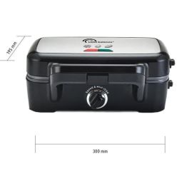 Little Balance 8368 Speed'n Mixt 1200 - Plancha Gofres & Parrilla 2 en 1, 1200W, Acero Inoxidable, Placas Intercambiables, Apertura 180°