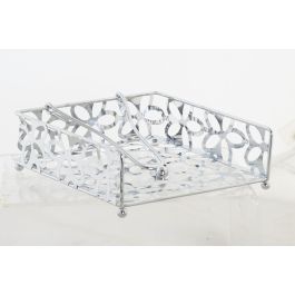 DKD Home Decor Servilletero Basicos de Metal Cromado Plateado para Mesa de Comedor Organizador de Servilletas Colección Margaritas 19x6x18 cm Precio: 7.49999987. SKU: S3025712
