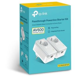TP-Link TL-PA4010P KIT Adaptador Powerline 600Mbps con Enchufe Incorporado para Extender Red, Pack de 2, Alcance 300m