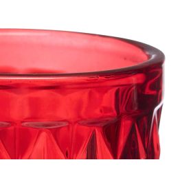 Vivalto Copa Cava Diamante Roja 170 ml – Elegante Copa de Vidrio para Cava, Medidas 7x20x7 cm (Set de 24)