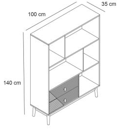 Home Deco Factory Librería Tiffany - Maderas Varias