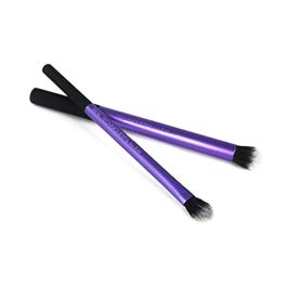 Real Techniques EYE SHADE + BLEND DUO Set de 2 Brochas de Maquillaje para Sombras de Ojos (Base Shadow + Deluxe Crease), Veganas