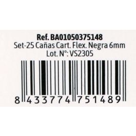 Set de 25 pajitas de cartón flexible negras 6 mm Algon (24 Cajas) Set de 25 pajitas de cartón flexible negras 6 mm Algon (24 Cajas)