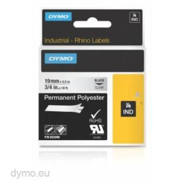 Dymo Rhino Cinta de Etiquetas Industrial Adhesiva ID1-19, Negro Sobre Transparente 19 mm x 5.5 m, Poliéster Precio: 21.49999995. SKU: B12MQE7KSS
