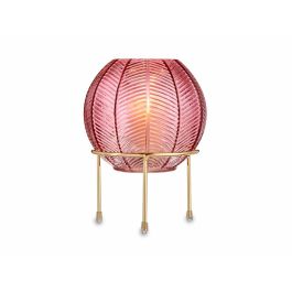 Giftdecor Jarrón Bola de Cristal Rosa con Base de Metal Oro - 14.5x19.5x14.5 cm (8 Unidades) Giftdecor Jarrón Bola de Cristal Rosa con Base de Metal Oro - 14.5x19.5x14.5 cm (8 Unidades)
