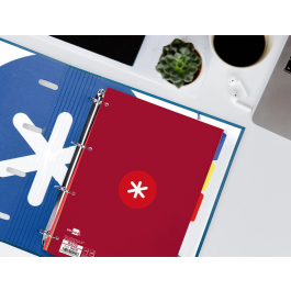 Antartik Recambio A4 80 Hojas 90gr Cuadro 5mm 4 Taladros Banda Marco Color Frambuesa