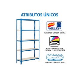 Simonrack Kit Simonclick Mini 5-400 Estantería Metálica 5 Baldas-180 kg 180x80x40 cm Azul-Blanco