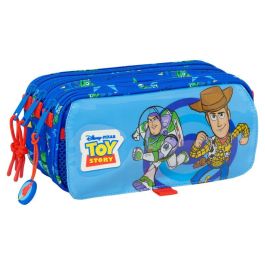 SAFTA Portatodo Triple Good Vibes Toy Story Disney Pixar 21.5x8x10cm con Tres Compartimentos y Bolsillo Frontal