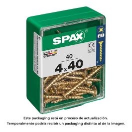 Spax 4081020400402 Tornillo Madera Yellox Cabeza Plana 4,0x40mm Rosca Completa Universal Z2 4Cut - Caja 40 unidades Precio: 4.49999968. SKU: S7913893