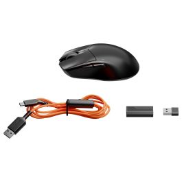 be quiet! Dark Perk Ergo Gaming Maus, Ratón Gaming Inalámbrico/Alámbrico 32000 DPI 0.125ms RGB PixArt PAW3950 USB-C Recargable 110h Negro