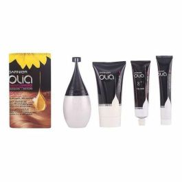 Garnier OLIA #8.0 Coloración Permanente Sin Amoniaco Rubio Claro, Aceites Florales, Cubre Canas 1 Ud.
