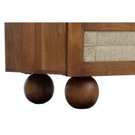DKD Home Decor Comoda Basant Ratan Marron Oscuro Natural Acacia y Ratan 90 x 45 x 90 cm