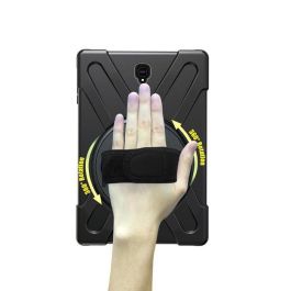 eSTUFF Funda Defender para Galaxy Tab A 10.5 AUSTIN Negra a prueba de golpes, diseño de tres capas, con correa de mano y hombro