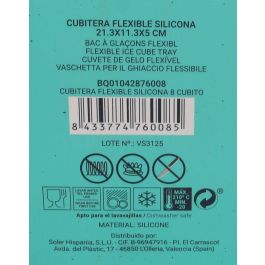 Quttin Cubitera Flexible de Silicona para 8 Cubitos 21.3x11.3x5 cm